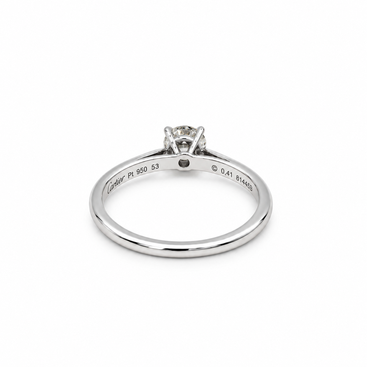 Cartier - Solitaire Platine et Diamant 0,41 carat