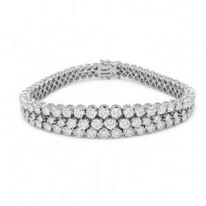 Bracelet Or blanc - Diamants 10 carats - 1970