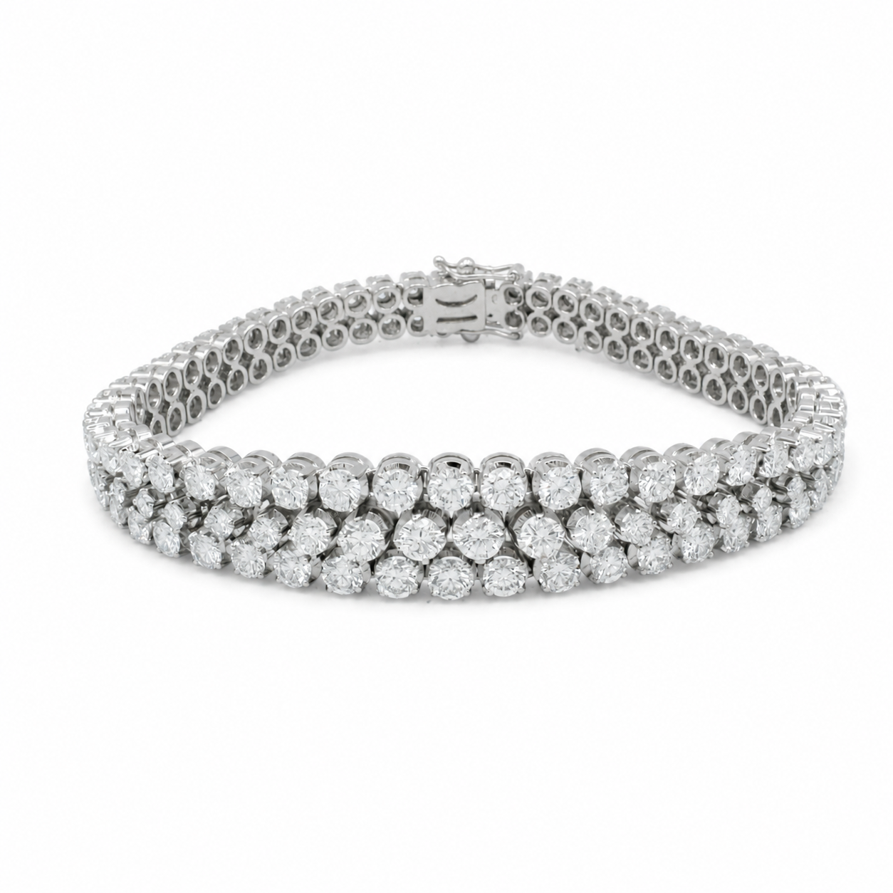 Bracelet Or blanc - Diamants 10 carats - 1970