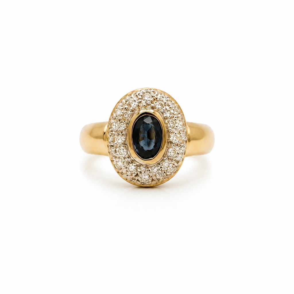 Bague Marguerite - Or Jaune - Saphir et Diamants