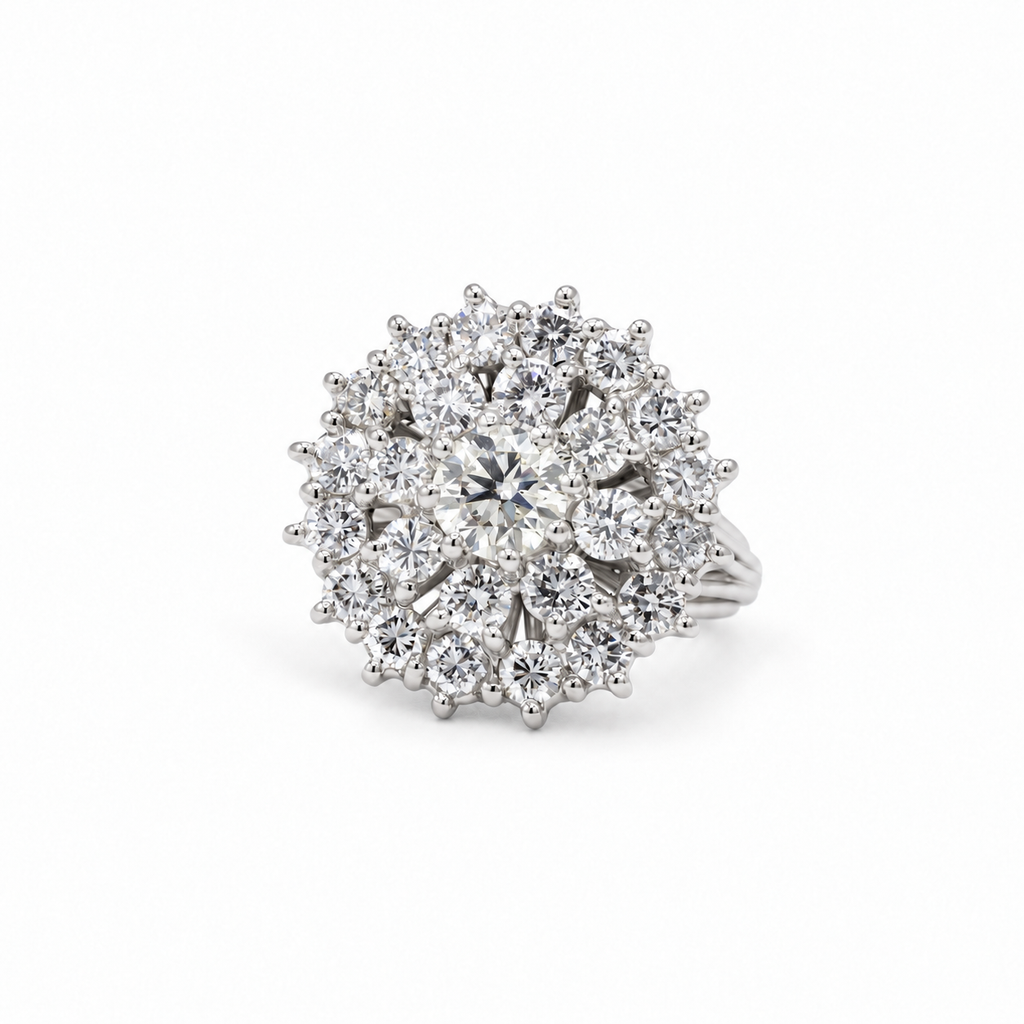 Bague Marguerite Or blanc et Diamants 2,10 carats