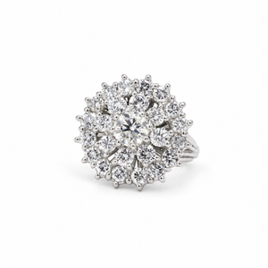 Bague Marguerite Or blanc et Diamants 2,10 carats