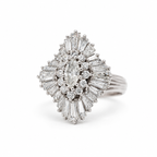 Bague Cocktail Platine et Diamants