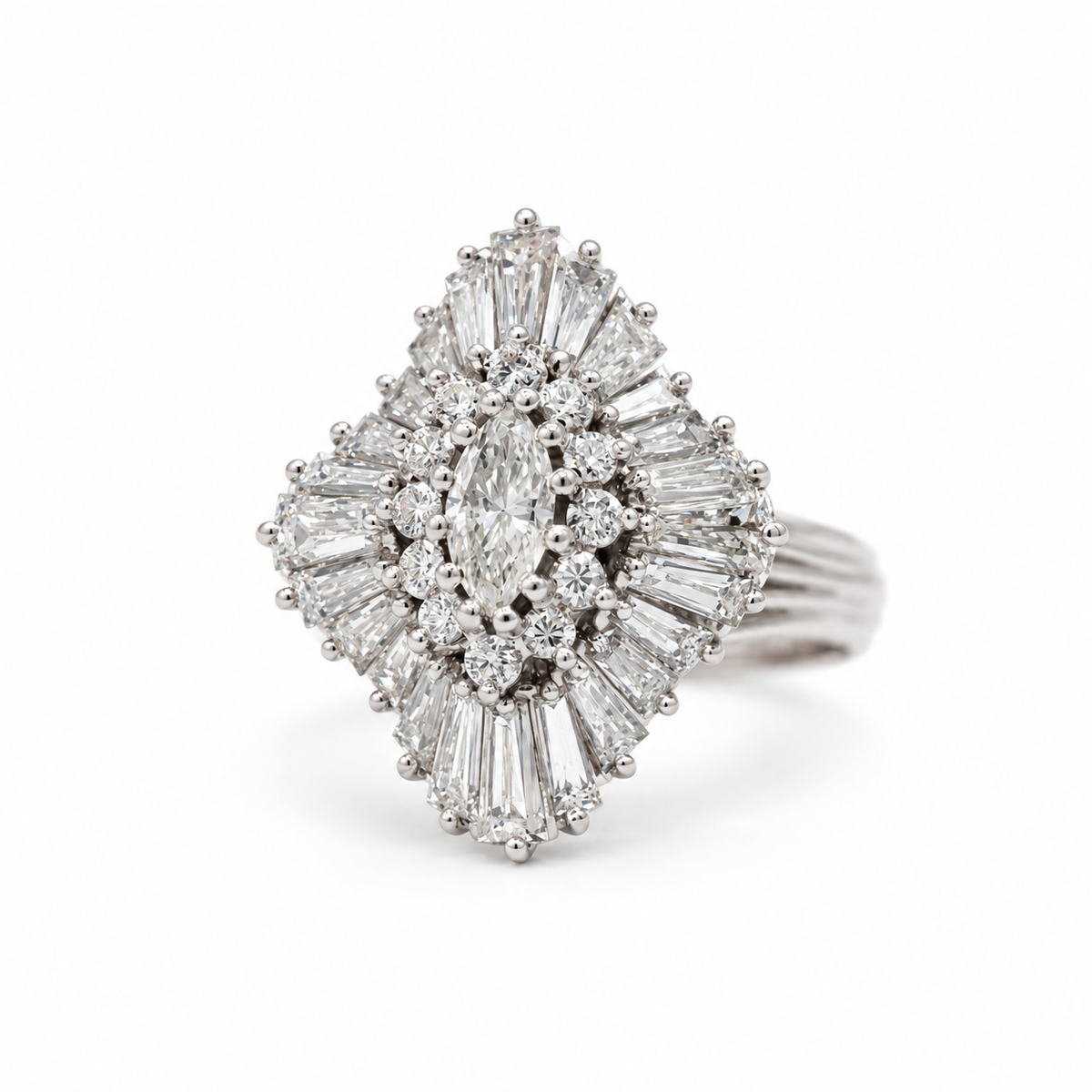 Bague Cocktail Platine et Diamants