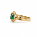 Bague Marguerite - Or jaune - Emeraude et Diamants