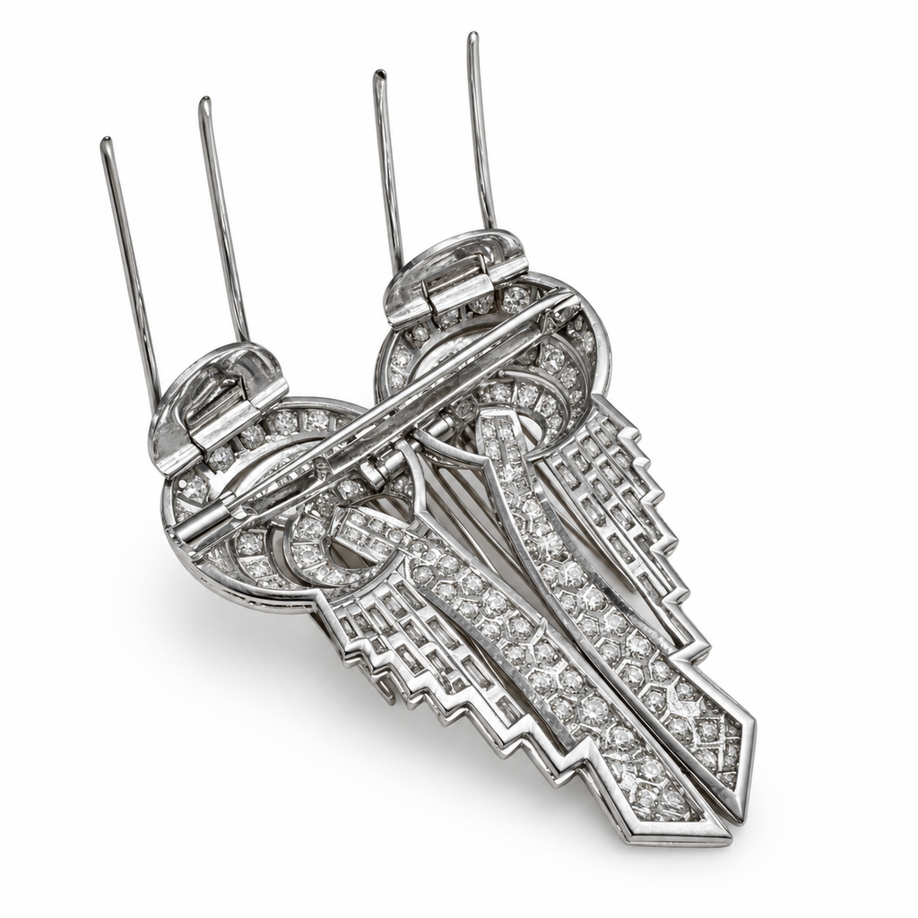 Art Deco Platinum and Diamond Brooch – Transformable Piece