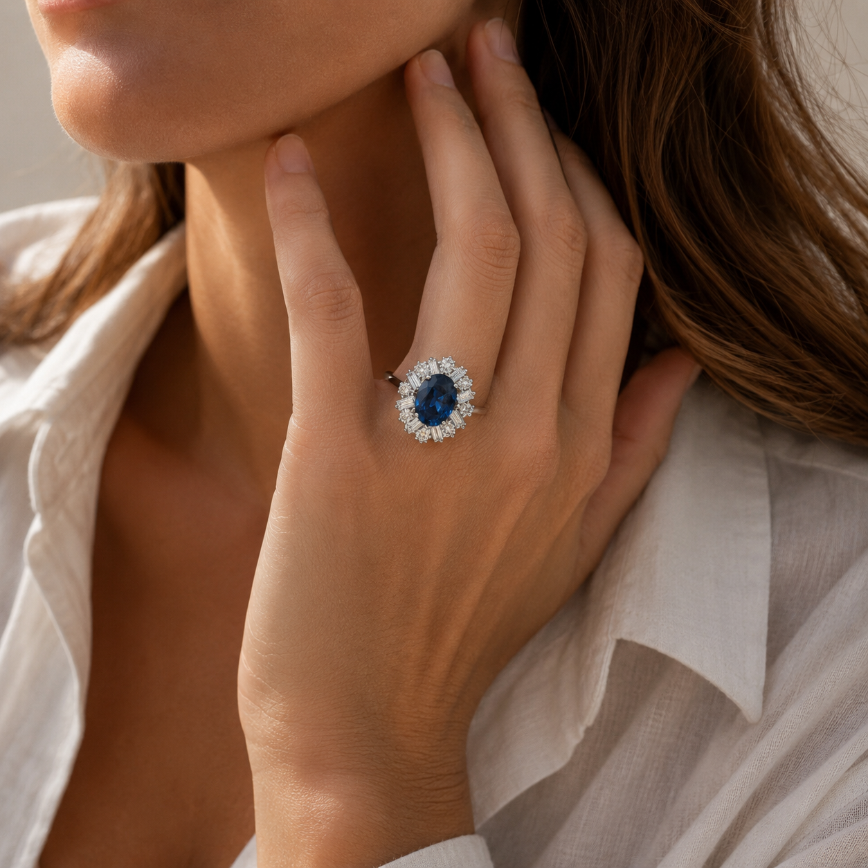 Bague Cocktail Saphir 3,74 carats - Année 70