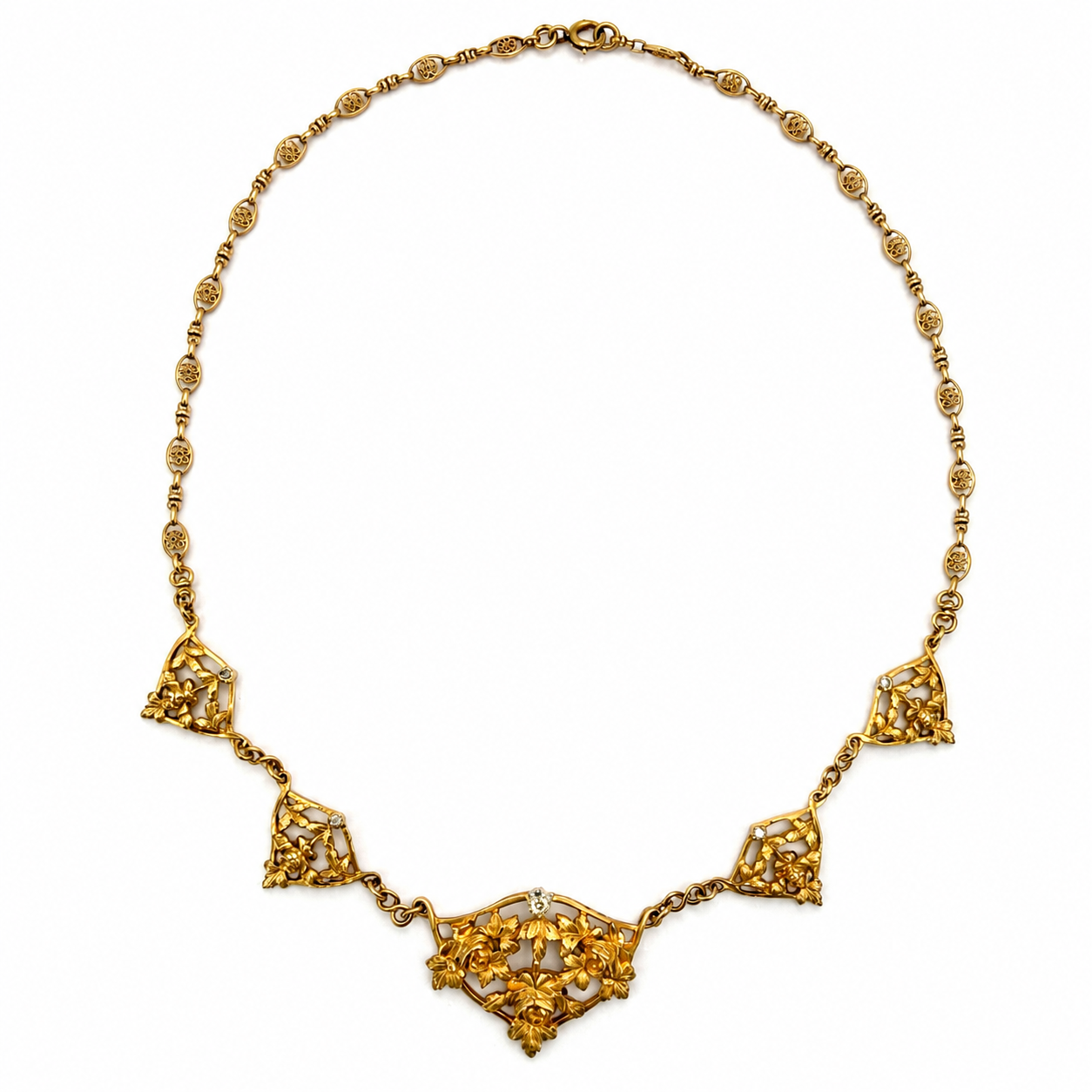 Art Nouveau - Collier Draperie - Or jaune
