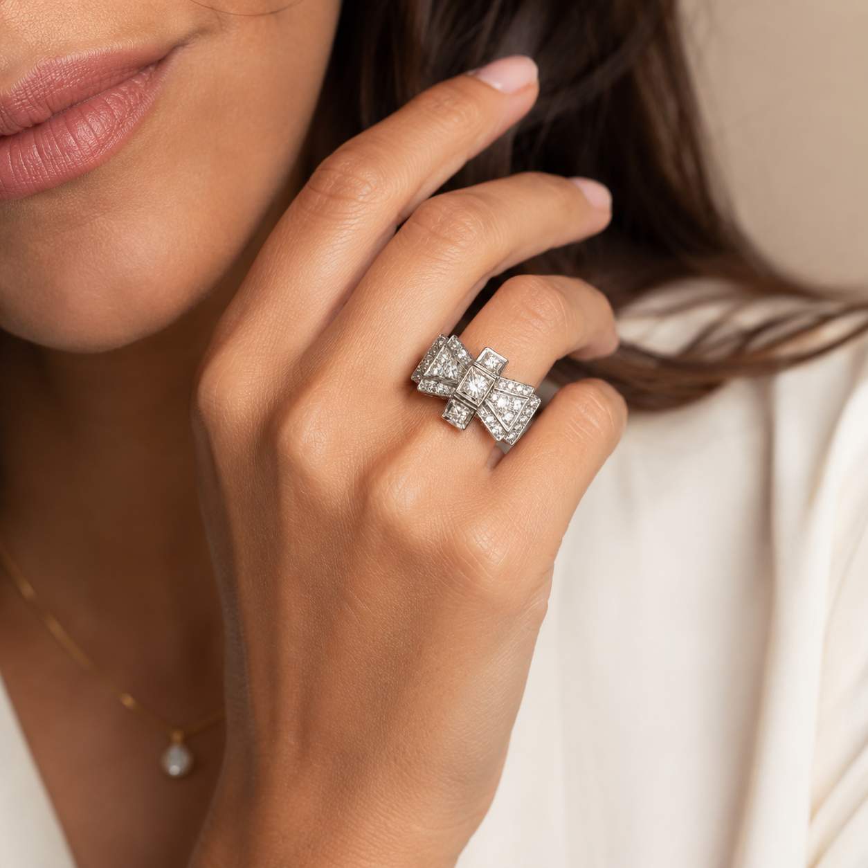 Bague Tank - Or Rose - Diamants 0,80 carat