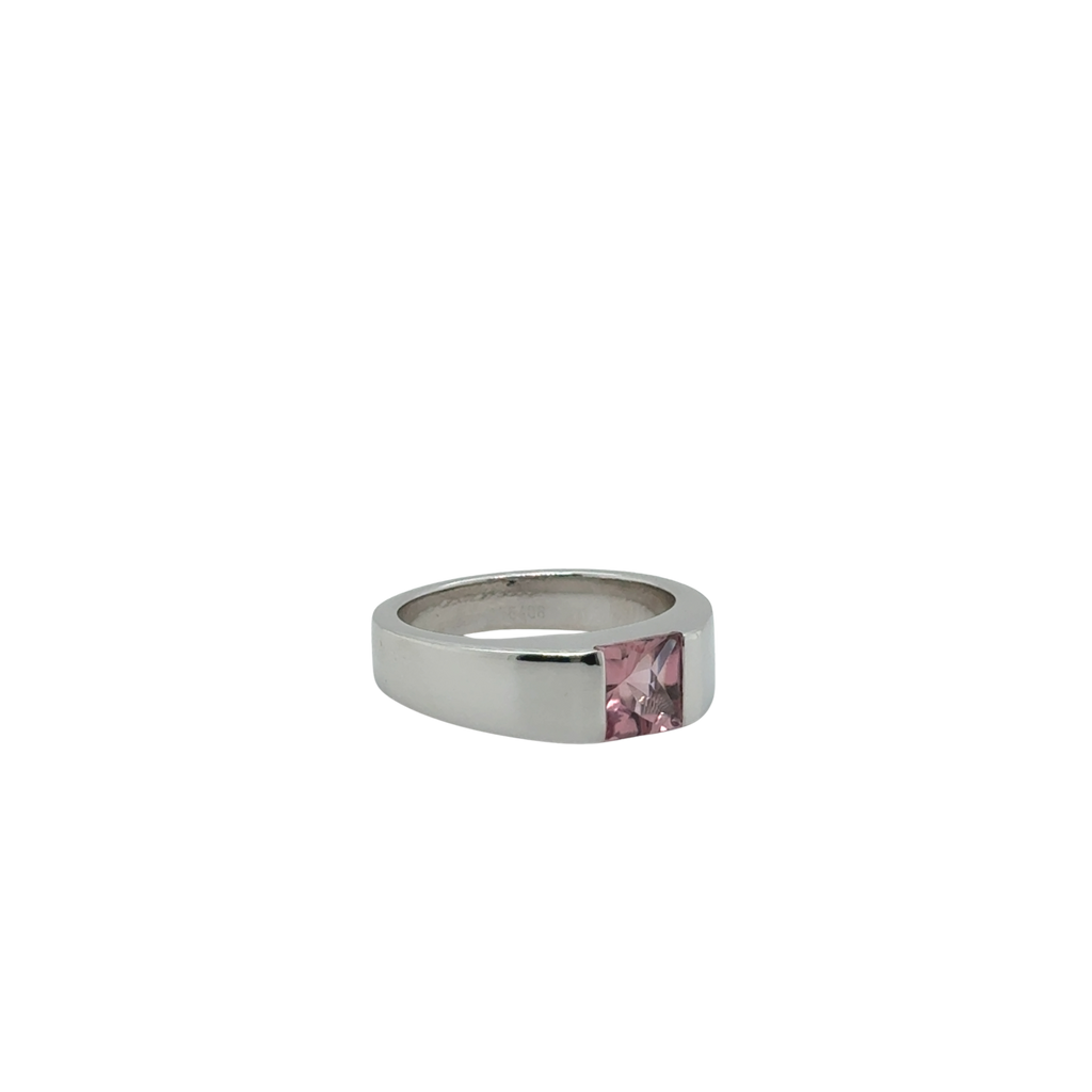 Cartier - Bague Tank Or Blanc - Quartz Rose