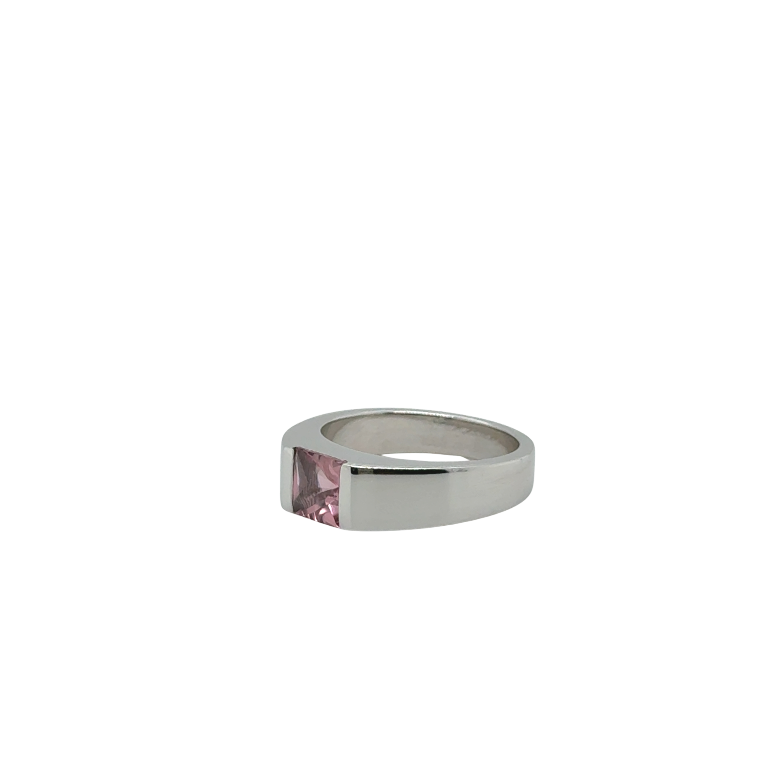 Cartier - Bague Tank Or Blanc - Quartz Rose