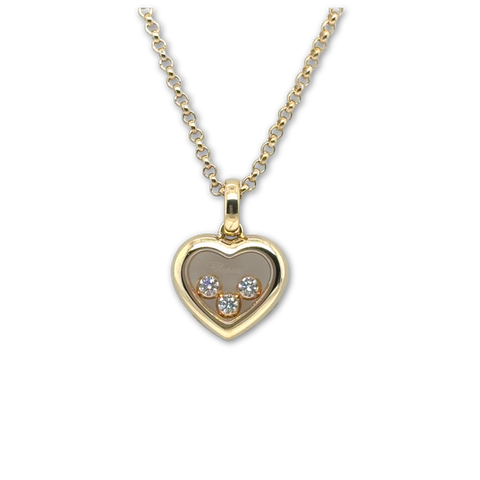 Chopard - “Happy DIAMONDS” yellow gold pendant necklace
