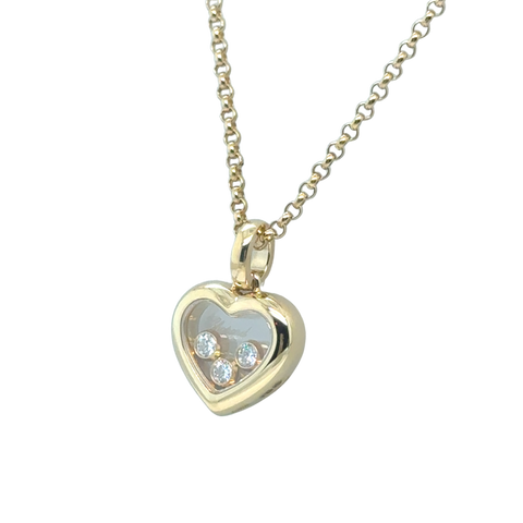Chopard - “Happy DIAMONDS” yellow gold pendant necklace
