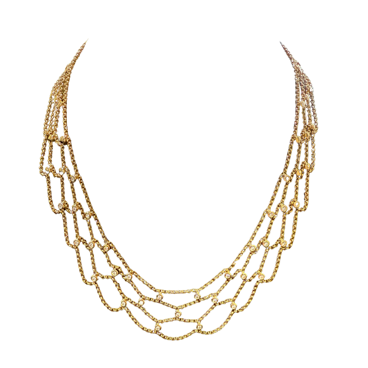 Chopard - Collier drapier « collection les chaînes » - Or jaune et diamants