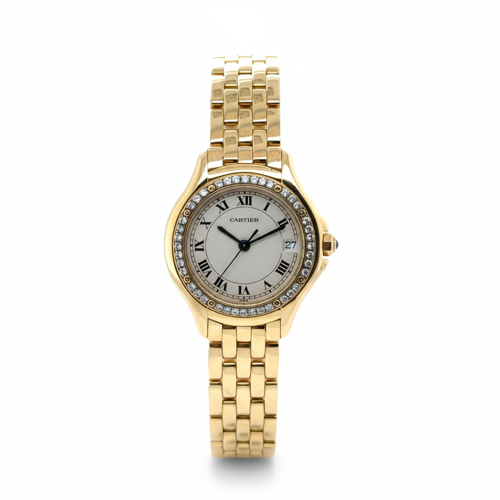 Cartier - Montre Cougar - Or Jaune et Diamants