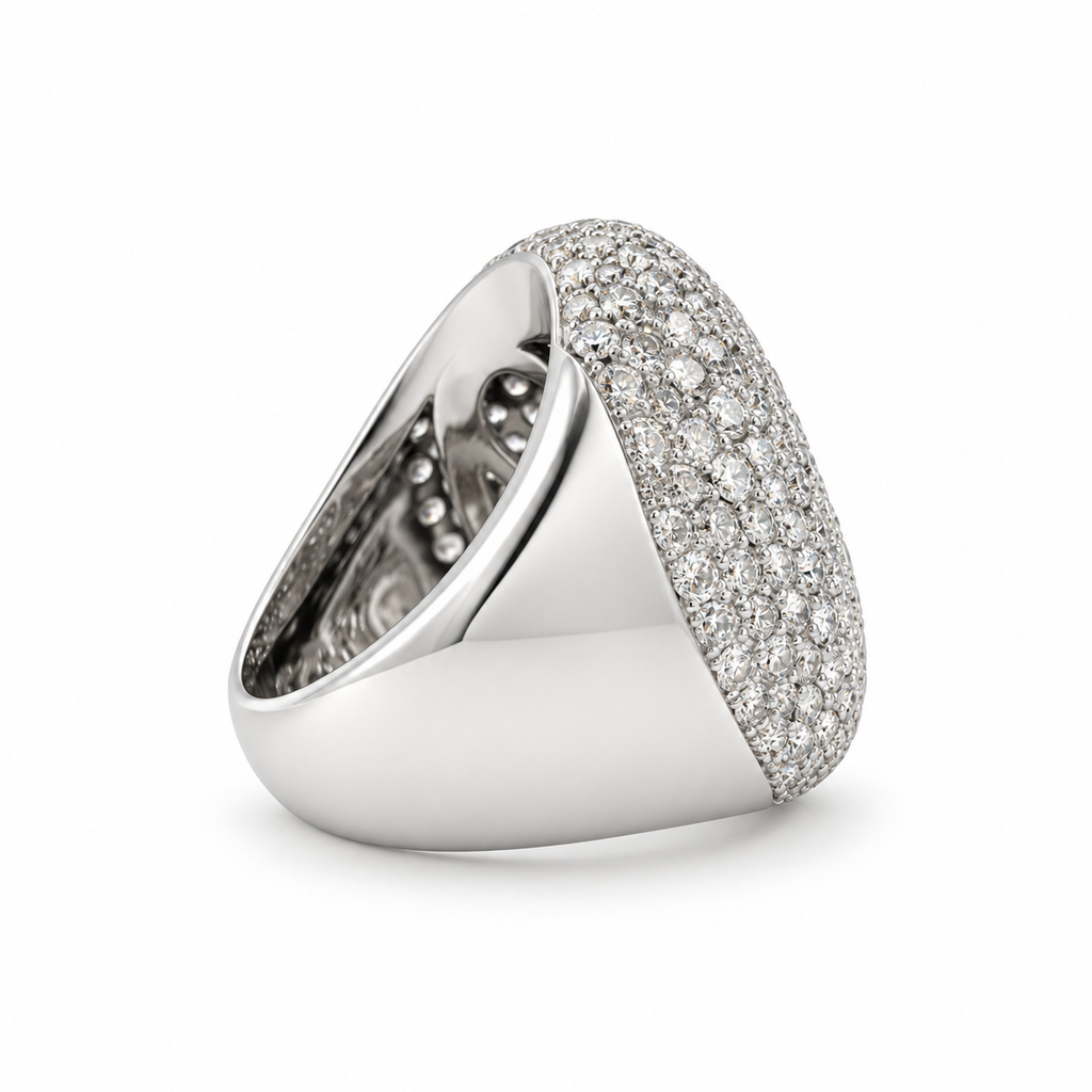 Bague Pavée en Or blanc et Diamants 3,80 carats