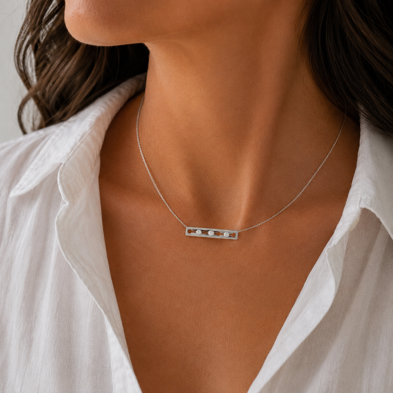 Dinh Van - Collier Pulse - Or blanc et Diamants