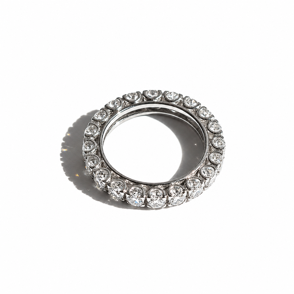White gold wedding band - Full eternity with 1.76 carats of diamonds