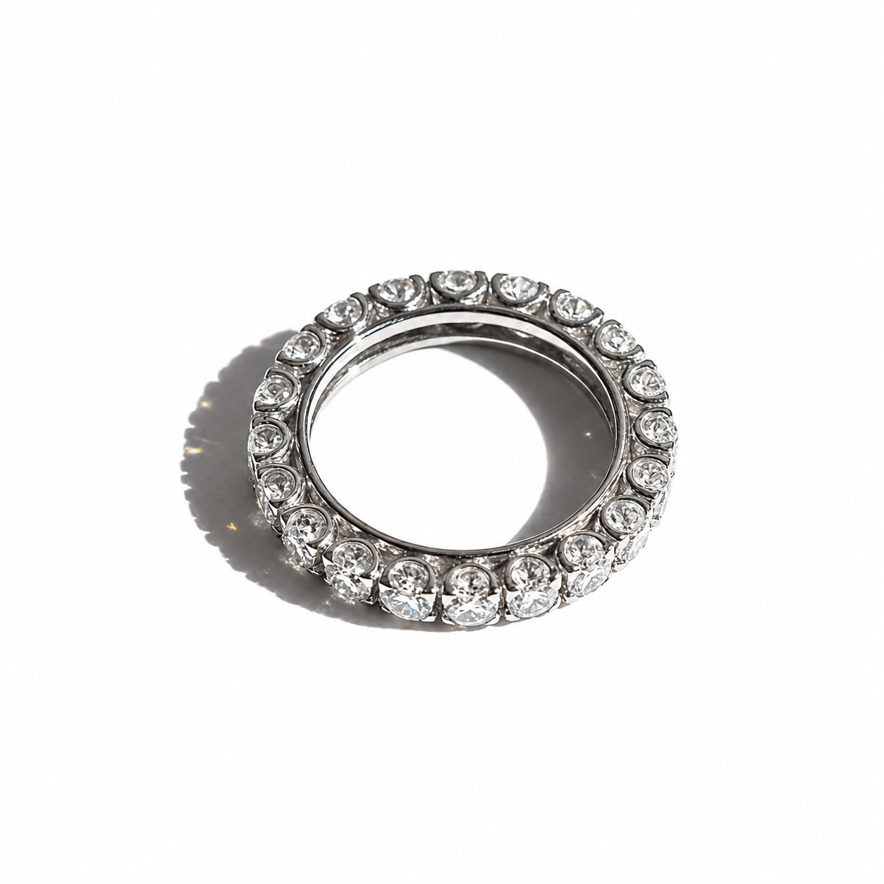 White gold wedding band - Full eternity with 1.76 carats of diamonds