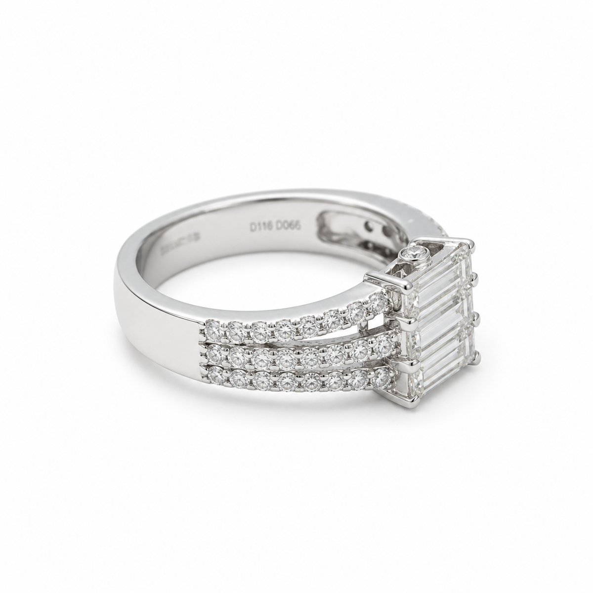 Bague Or Blanc - Diamants 1,82 carats
