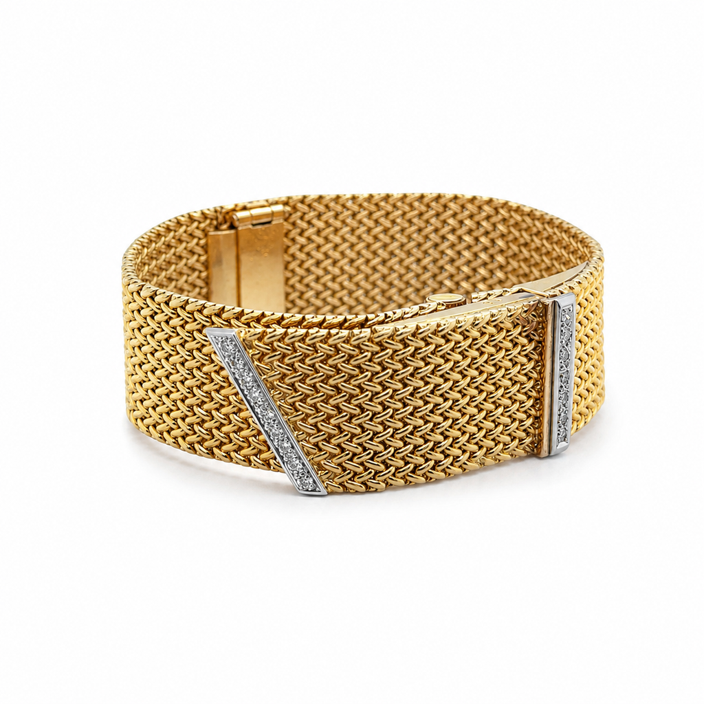 Montre mystérieuse Ruban Tressé - Or jaune et Diamants