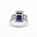 Bague Tanzanite 11,92 carats et Diamants - Certificat ALGT et GIA
