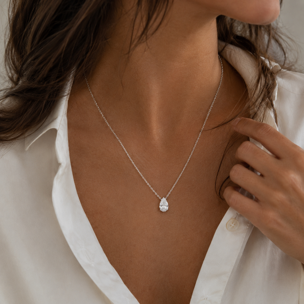 Collier pendentif Diamant Poire 1,55 carats DSI1
