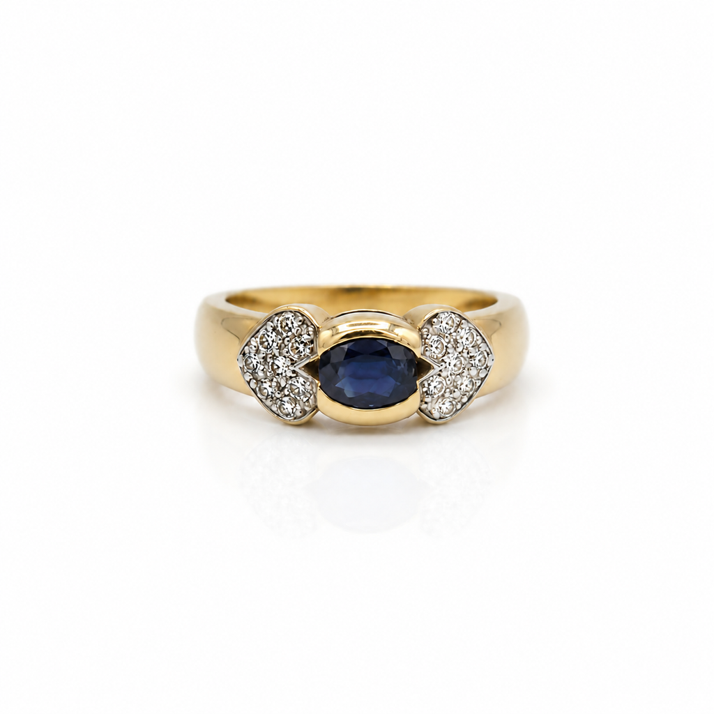 Bague Or Jaune - Saphir et Diamants