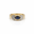 Bague Or Jaune - Saphir et Diamants