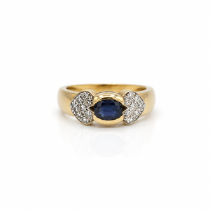 Bague Or Jaune - Saphir et Diamants