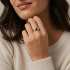 Yellow gold ring - Sapphire and Diamonds
