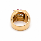Bague Tank - Or rosé - Diamants et Rubis