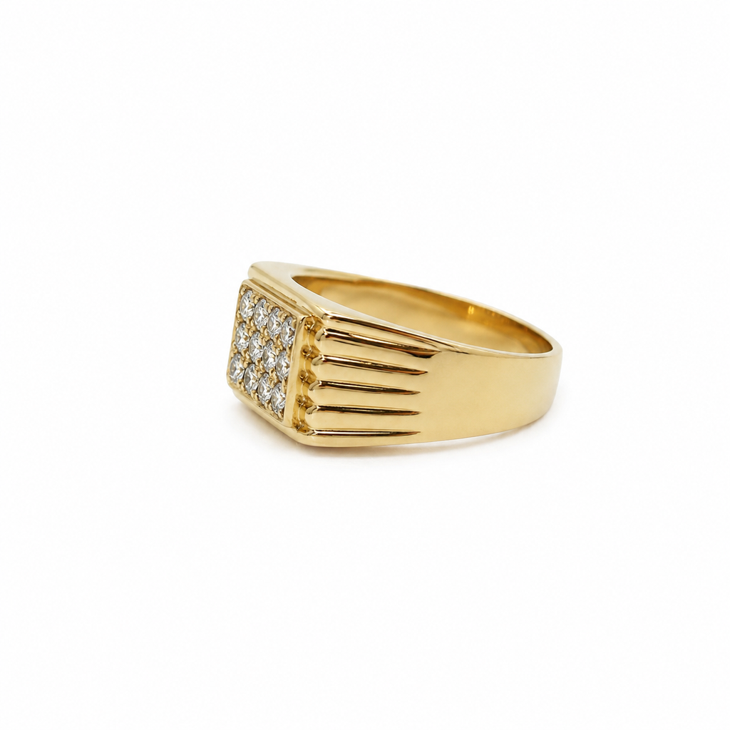 Chevalière - Or jaune et Diamants 0,40 carat