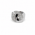 Dinh Van - Large Handcuff Ring - White Gold and Diamonds