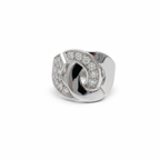 Dinh Van - Large Handcuff Ring - White Gold and Diamonds