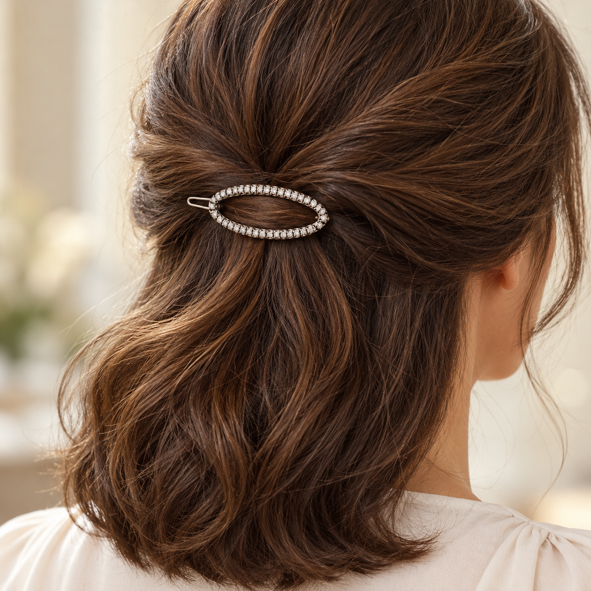 Vintage - White Gold and Diamond Hair Clip