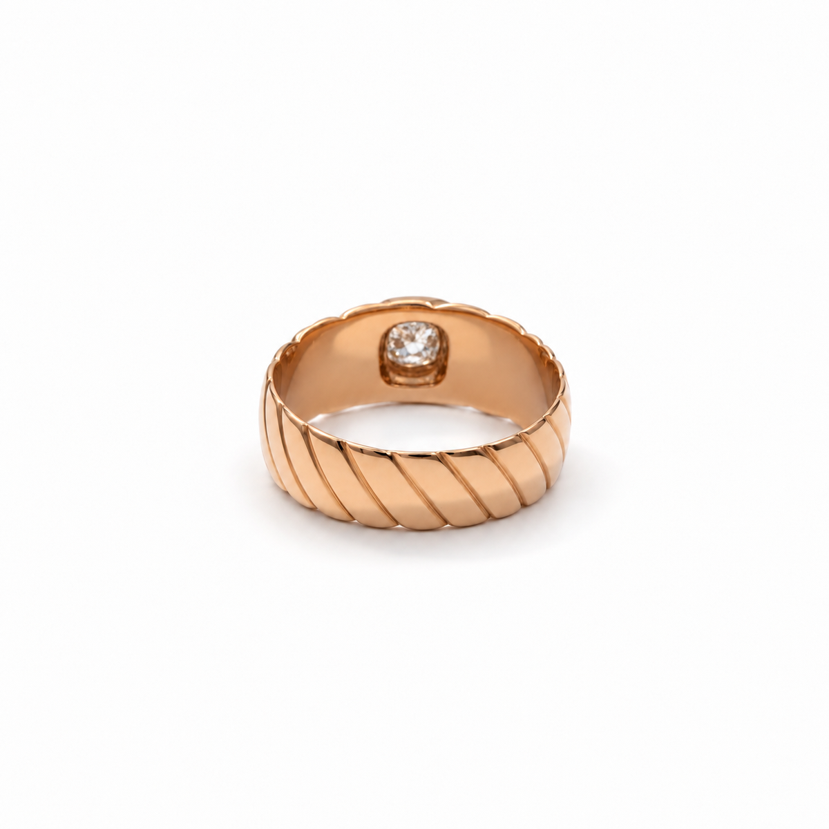 Godronné Tourbillon Ring - Rose Gold - 0.30 ct Diamond