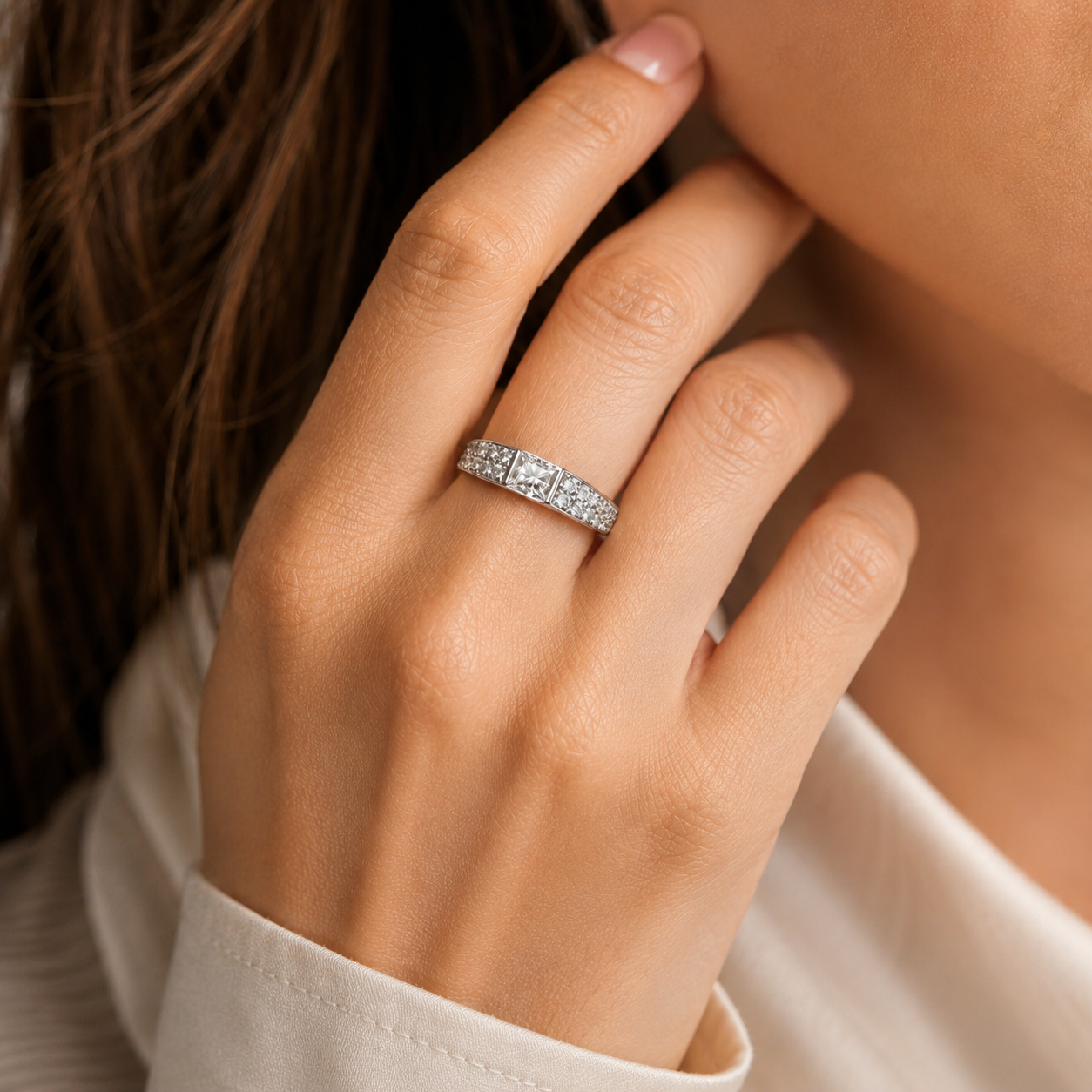 Bague Or blanc - Diamants 1,20 carats