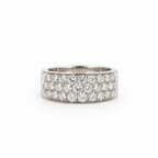 Bague Bandeau - Or blanc et Diamants