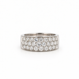 Bague Bandeau - Or blanc et Diamants
