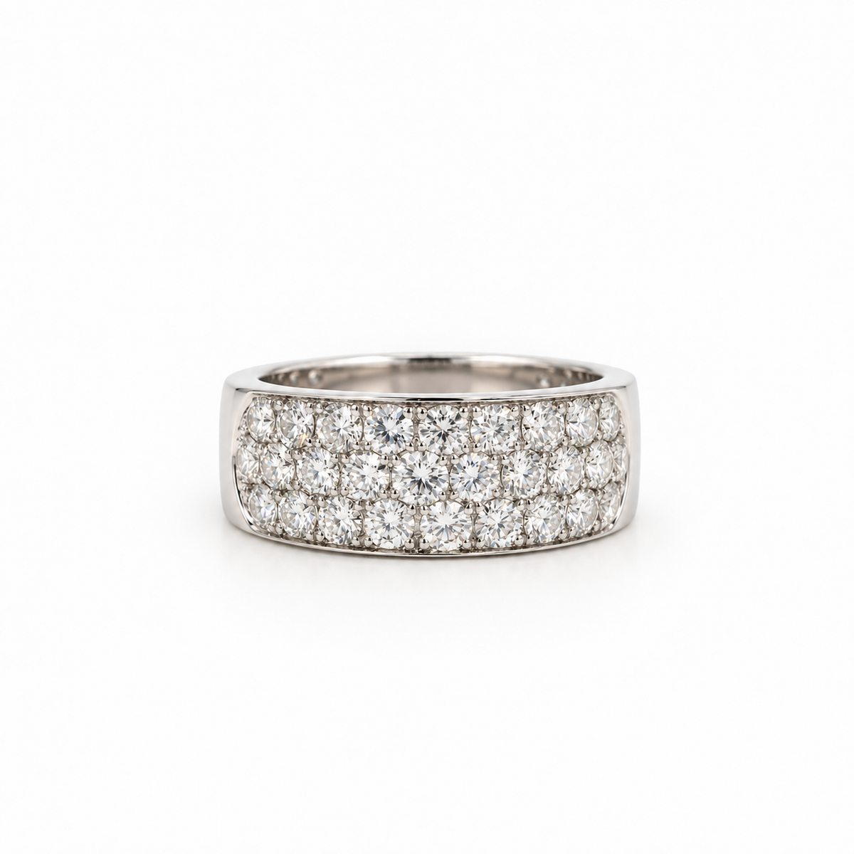 Bague Bandeau - Or blanc et Diamants