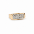 Bague Tank or rosé et Diamants