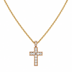 Cartier - Collier Pendentif Croix - Or jaune et Rose - Diamants