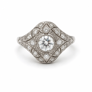 Art Déco - Bague Platine et Diamants