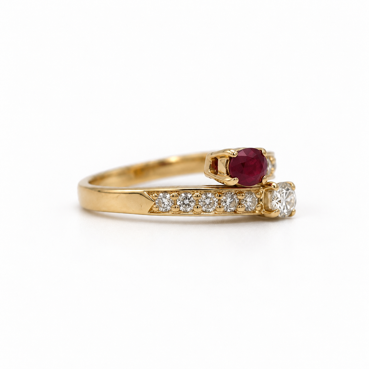 Bague Toi & Moi - Or jaune - Rubis et Diamants