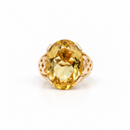 Bague Or rosé - Citrine Ovale