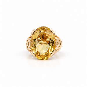 Bague Or rosé - Citrine Ovale