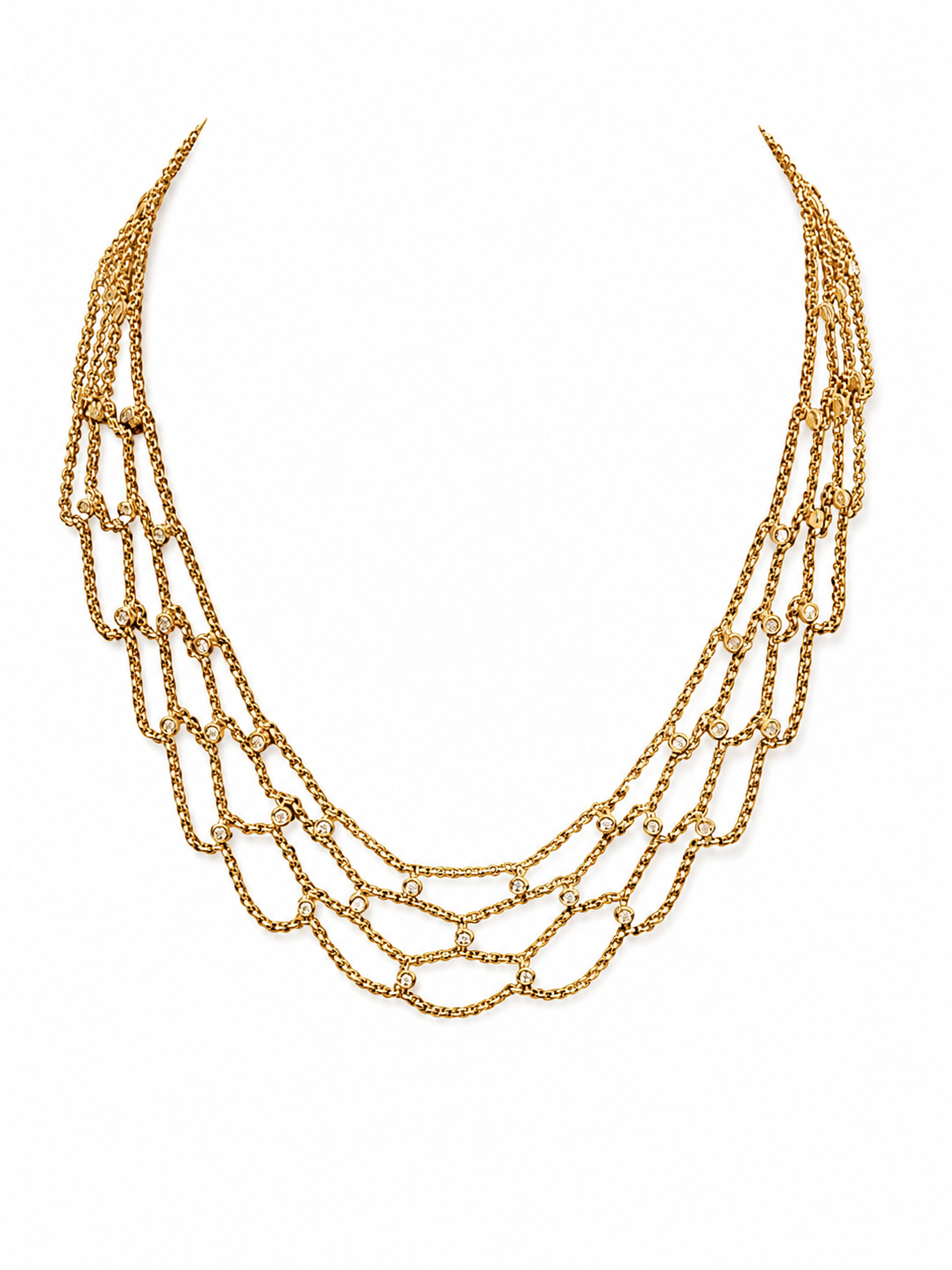 Chopard - Collier drapier « collection les chaînes » - Or jaune et diamants