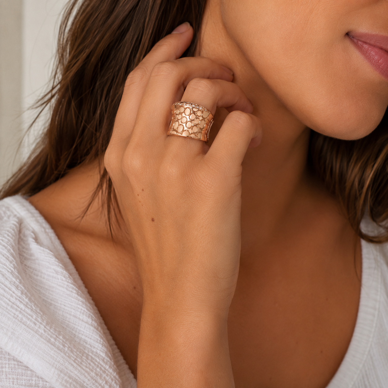 Pomellato - Bague Cocco - Or rose - Diamants Bruns