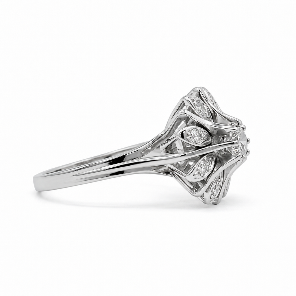 Bague Marguerite - Or blanc et Diamants